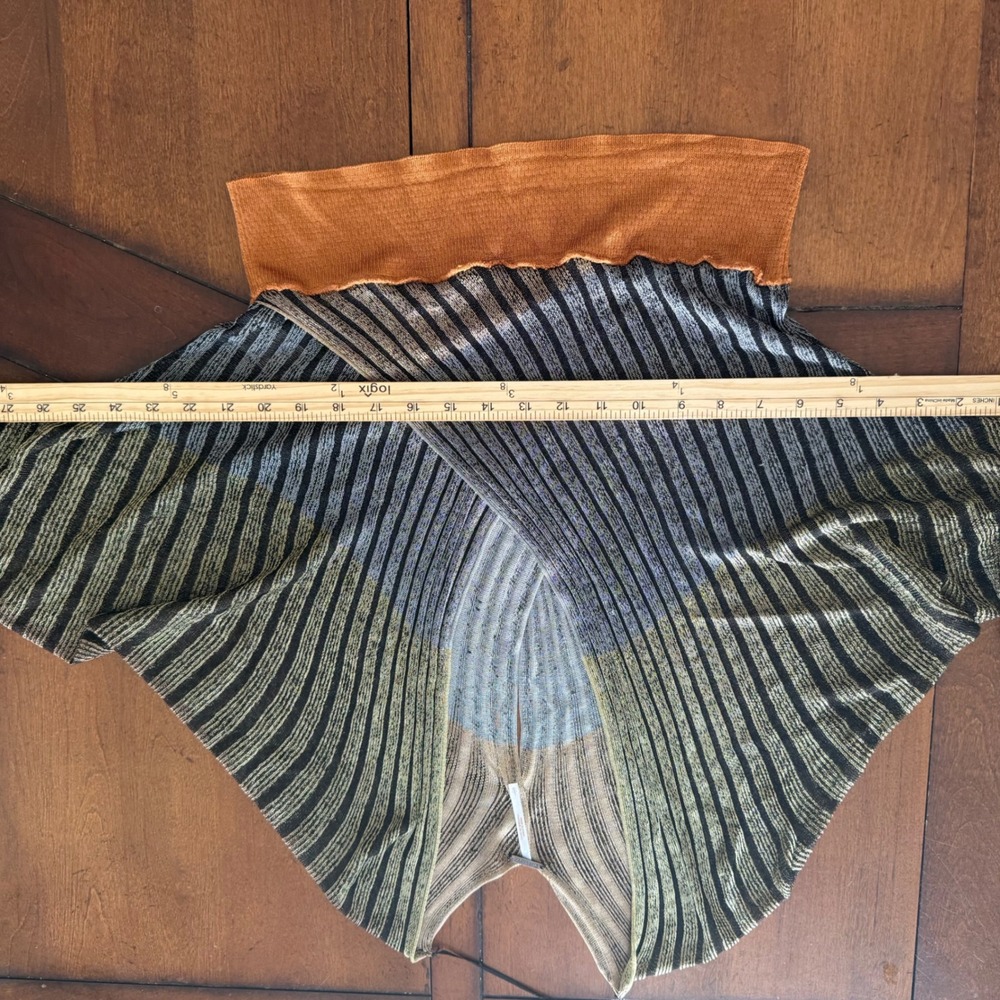 Free People Striped Ribbed Wrap Top in Olive, Gray and Rust - Picture 8 of 10